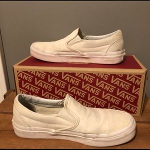 White Slip On Vans